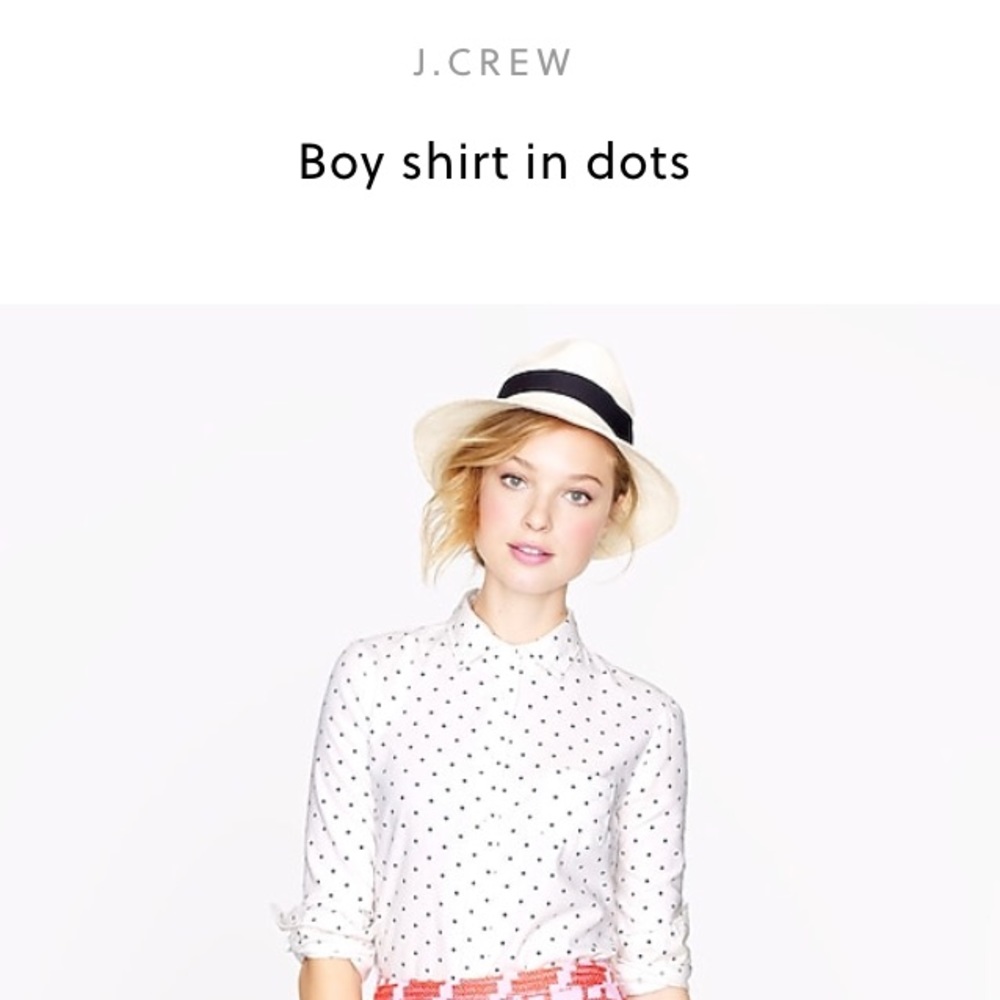 J. Crew "Boy Shirt" Button-Up in Black& White Dots
